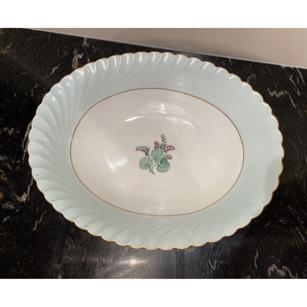 Vintage Royal Bayreuth US Zone Germany Turquoise Swirl Veggie Bowl